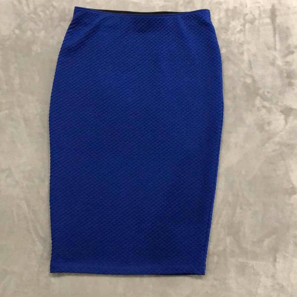 Royal blue straight skirt